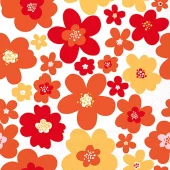 Servietter Lunsj, Ambiente, Blomstertrykk, rød/orange (16,5x16,5 cm, 20 stk)