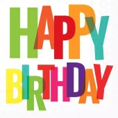 Servietter Lunsj, Ambiente, Happy birthday (16,5x16,5 cm, 20 stk)