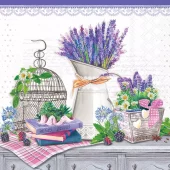 Servietter Lunsj, Ambiente, Lavendel-dekorasjon (16,5x16,5 cm, 20 stk)