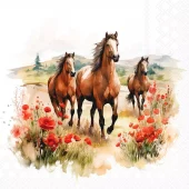 Servietter Lunsj, Ambiente, Travende hester (16,5x16,5 cm, 20 stk)