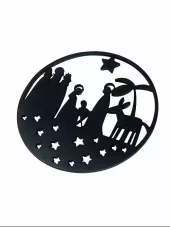 Gryteunderlag, Krybbe, Svart metall, Ø 14,5 cm (GR760)