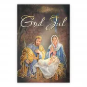Julekort, God jul. Dobbelt kort m/konv, 11,5x16,5 cm (307622)