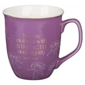 Krus, Plum, Strenght & Dignity, Proverbs 31:25 (MUG 1106)
