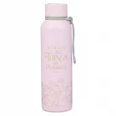 Drikkeflaske & Termos, Stål, With God All Things Are Possible, 710 ml (FLS 142)