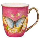 Krus, Pink butterfly, Be Still, Psalm 46:10 (MUG 1018)