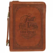 Bibeltrekk, Medium, Faux leather Brown, Trust in the Lord (BBM 809)