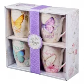 Krus, Butterfly Blessings, 4 stk (MUGS 25)