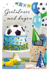 Gratulerer med dagen. Dobbelt kort m/konv, 11,5x16,5 cm (306429)