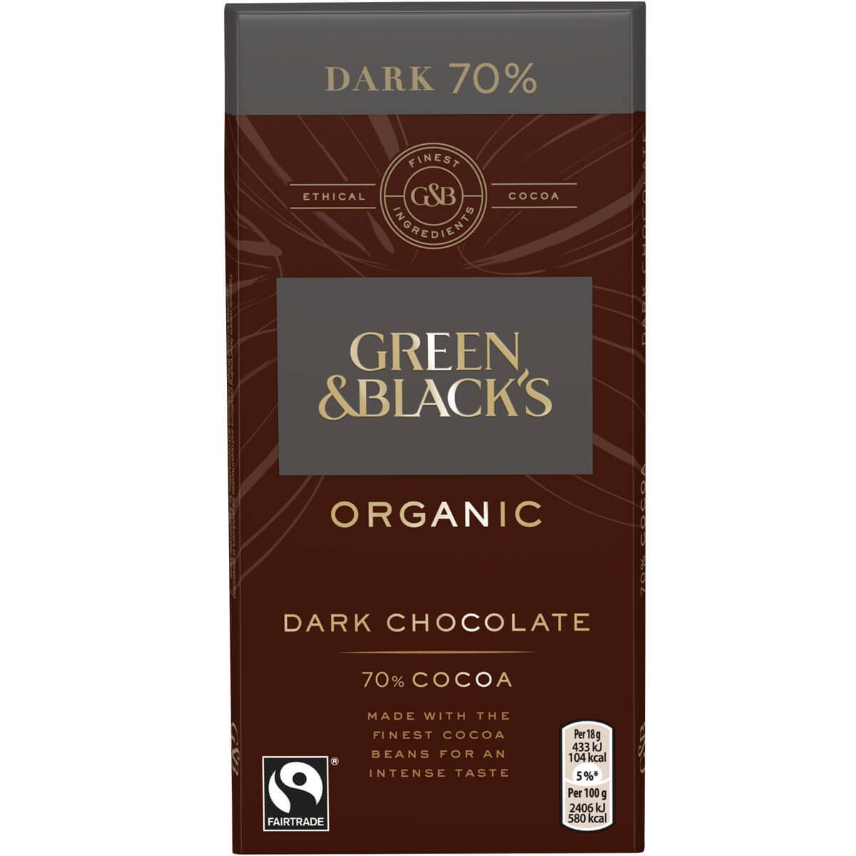 G&B Mørk Sjokolade 70% 90g
