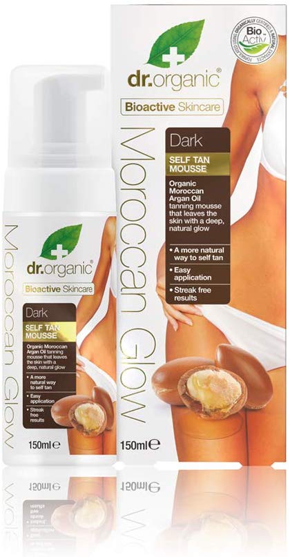 Dr. organic moroccan glow dark self tan mousse 150