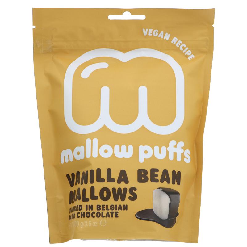 Mallow Puffs Vanilla Dark Choc Mallows 100g