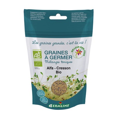 Spirefrø. alfalfa/karse. 150 g. økologisk. Germline