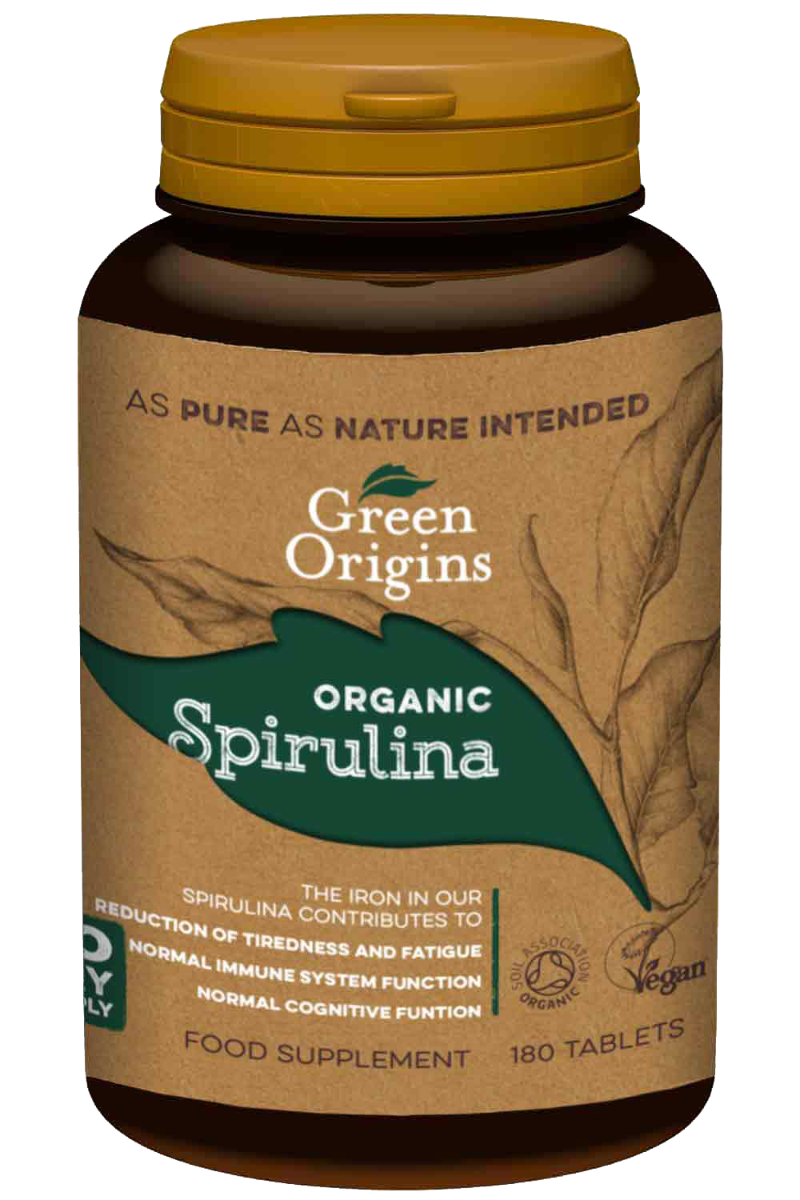 Green Origins Spirulina 180 tabletter øko vegan