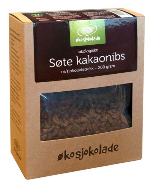 Økosjokolade søte kakaonibs 200g. øko. fairtrade