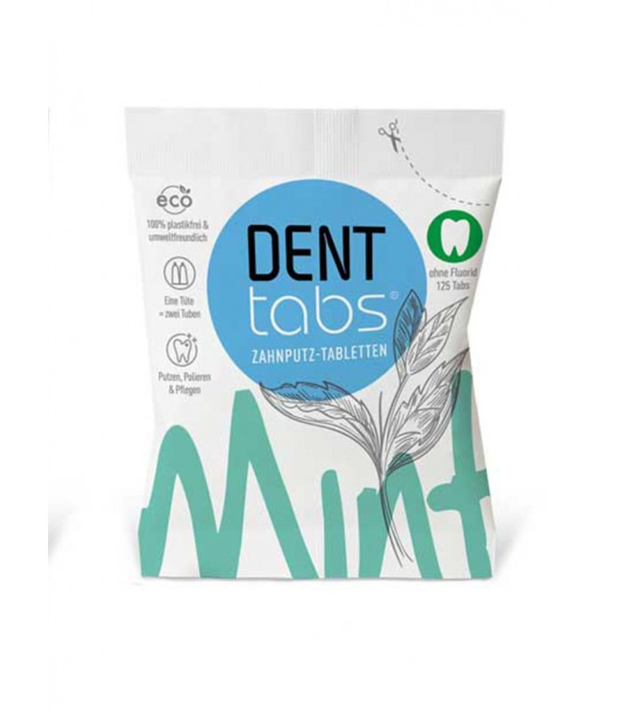 Denttabs tannpasta tabletter u/fluor, 125 stk