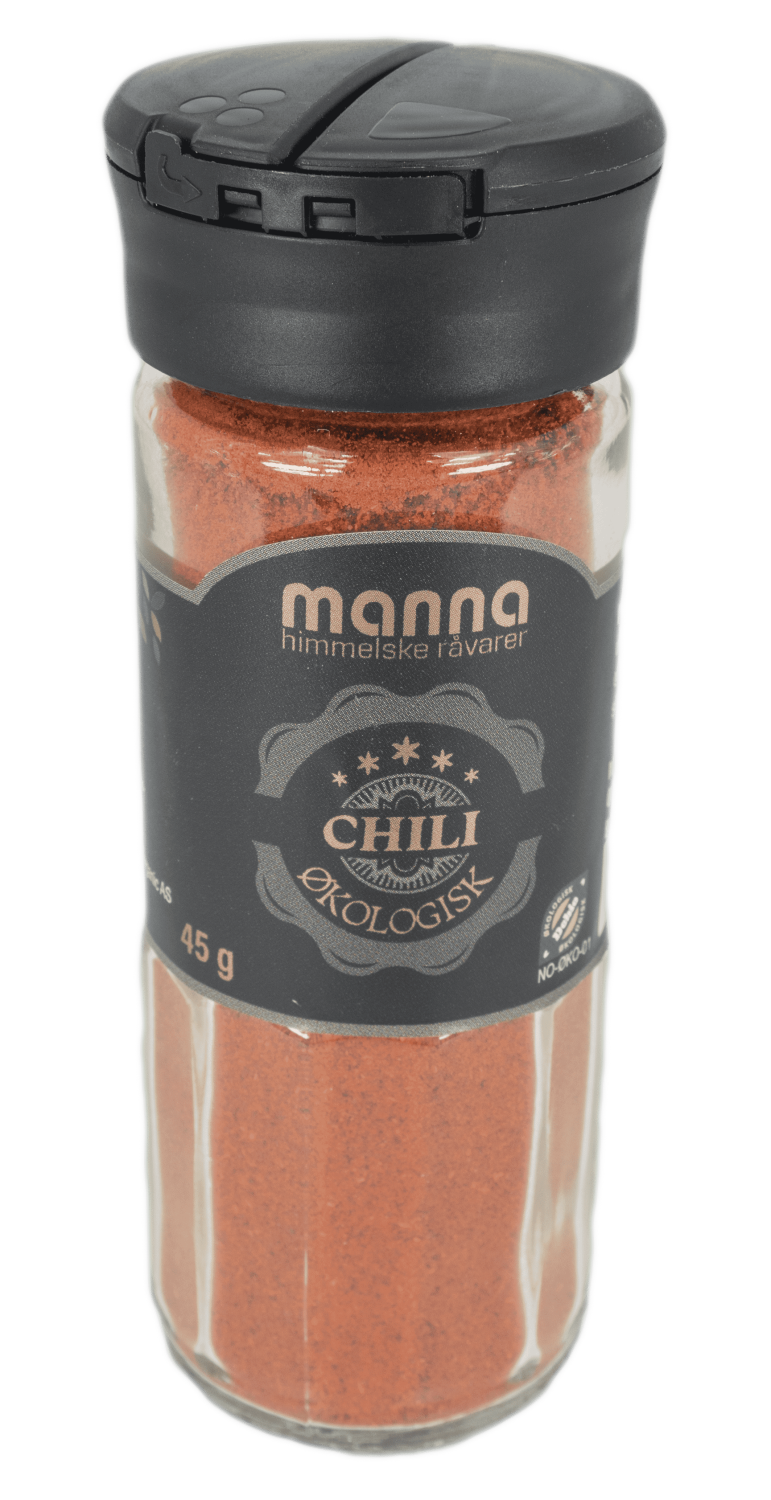 Chili, malt, 45 g, økologisk, Manna