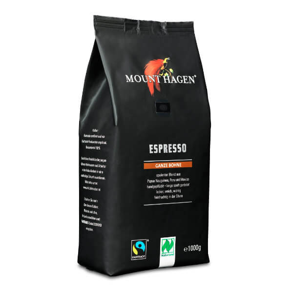 Kaffe, espressobønner, Arabica, 1kg, økologisk, Mount Hagen