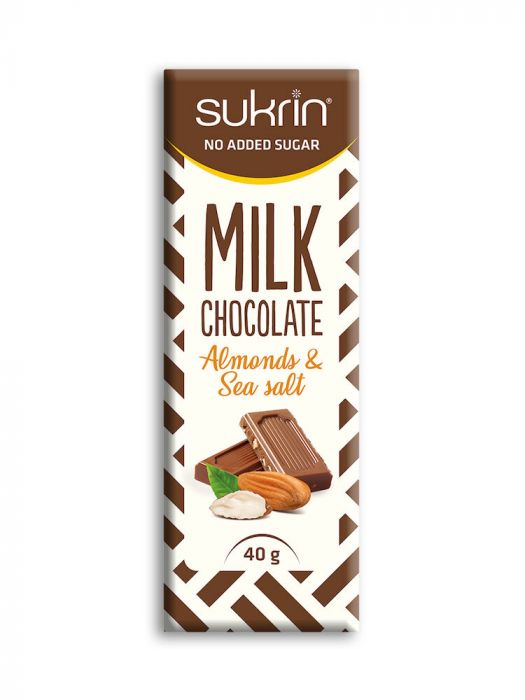 Melkesjokolade med mandler - 40g - Sukrin