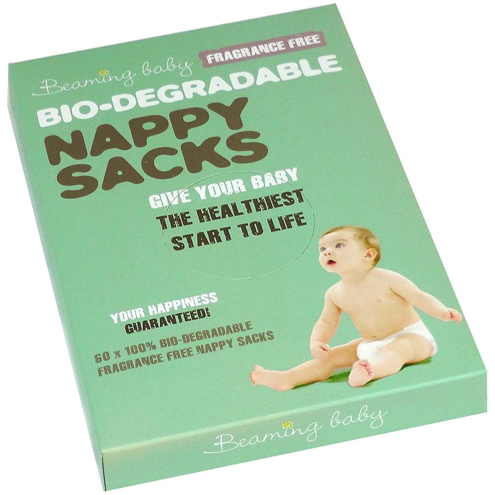 Beaming Baby Nappy Sacks - Fragrance Free - 60 poser