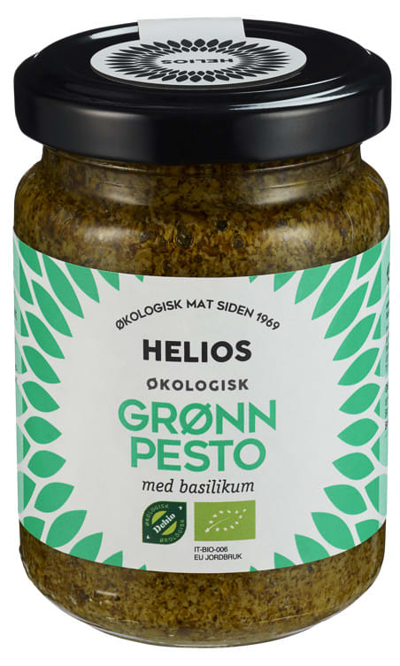 Helios økologisk grønn pesto med basilikum 130 g