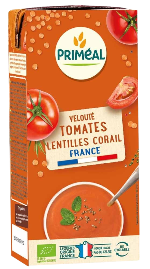Tomatsuppe med røde linser, 330 ml, økologisk, Priméal