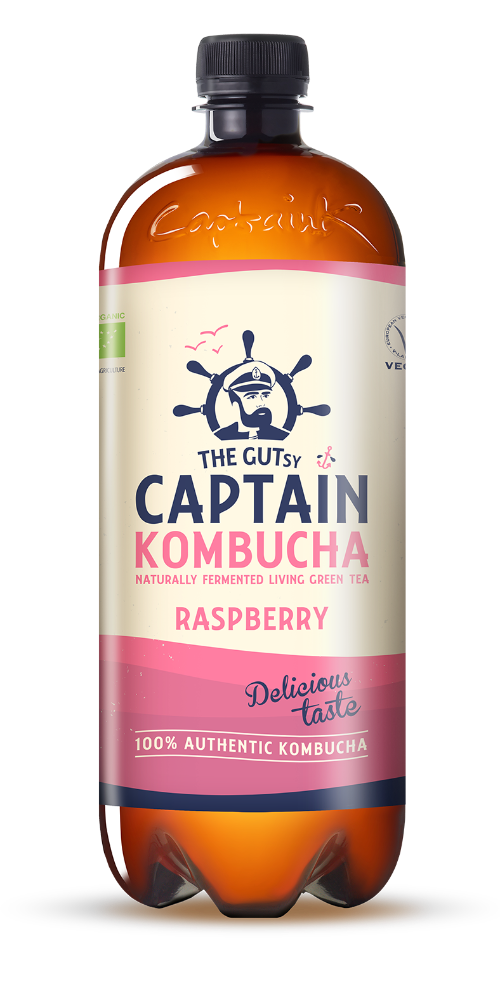 Kombucha, California Raspberry, vegan, 1 l, økologisk, Captain Kombucha