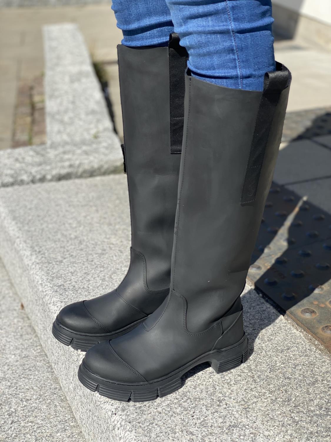 Ganni Recycled Rubber Country Boot sort