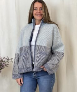 Holzweiler Tine Rib Cardigan Blue mix