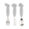 Easy-grip cutlery set Deer friends Grey