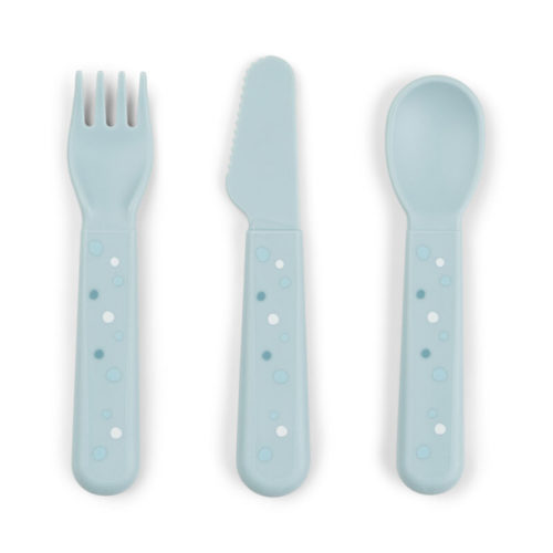 Foodie cutlery set Happy dots Blue