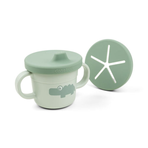 Foodie spout/snack cup Croco Green