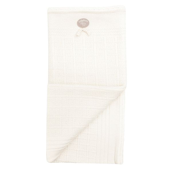 Lillelam pledd classic hvit