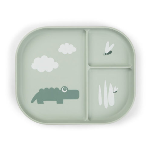 Foodie compartment plate Croco Green