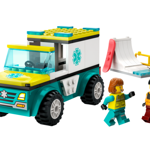 Ambulanse og snøbrettkjører