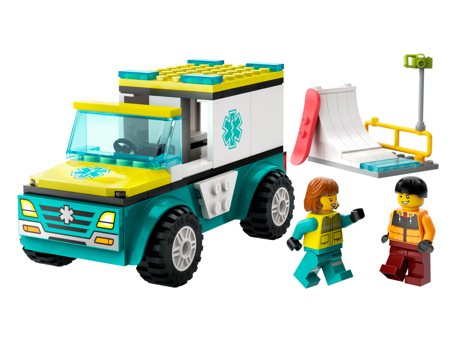 Ambulanse og snøbrettkjører