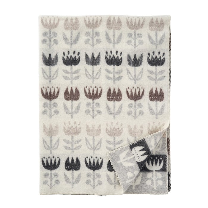 Klippan ullpledd Tulip grey 130 x 180 cm