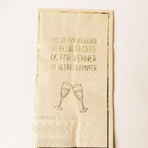 Serviett "For venner vi aldri glemmer"