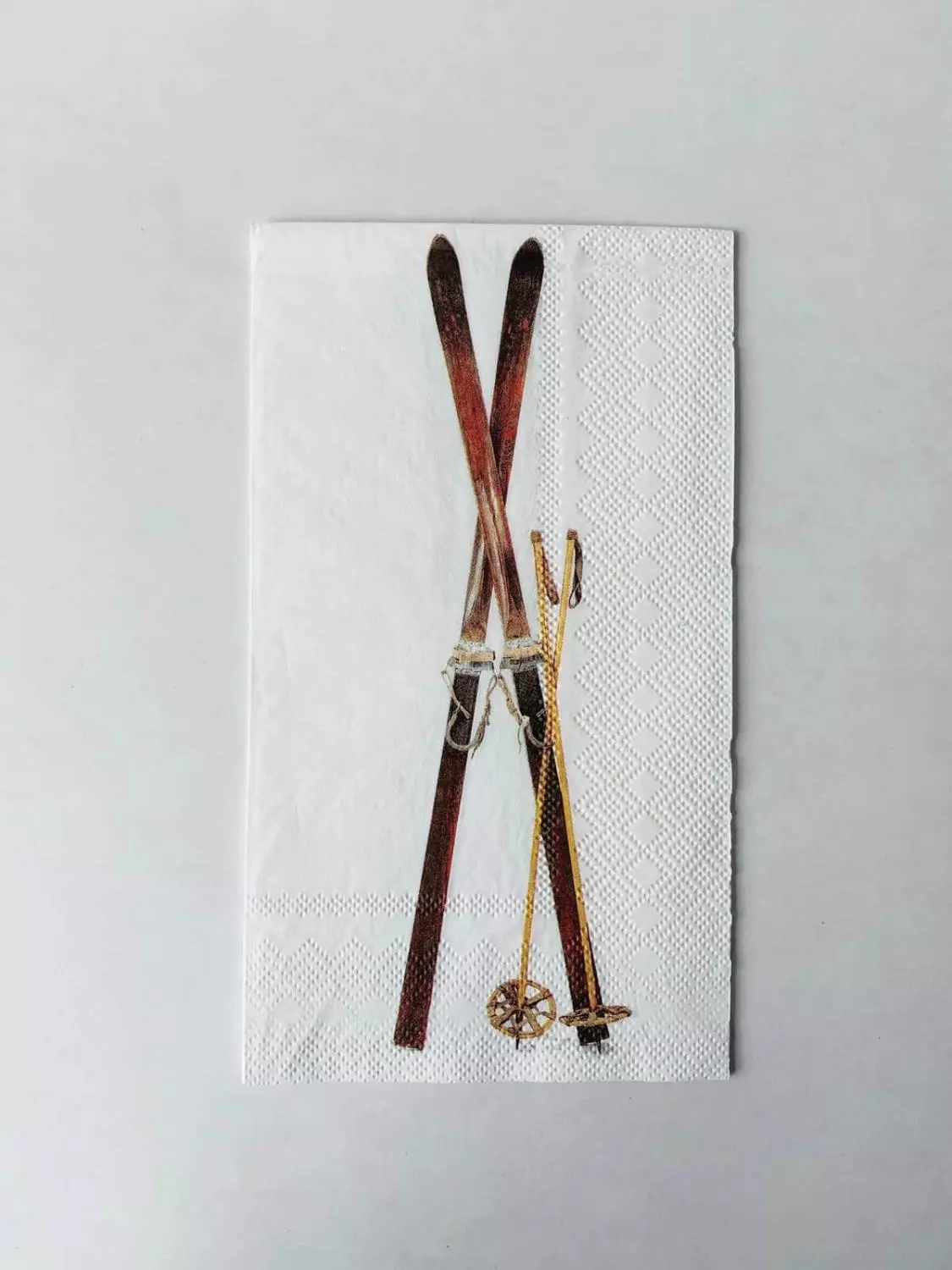 Serviett "Ski og staver"