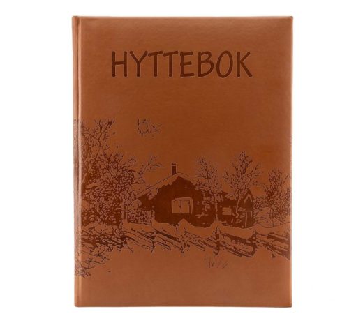 Hyttebok preget design m/fjellvettreglene brun