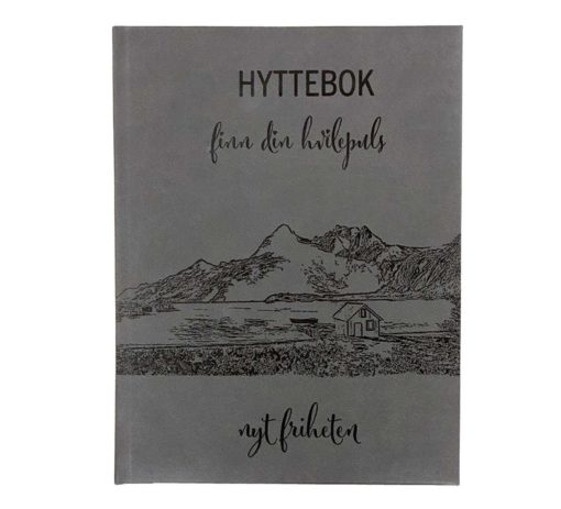 Hyttebok preget design grå