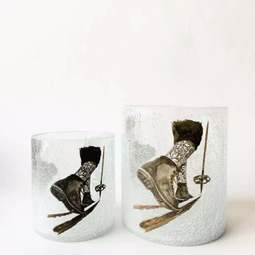 Lysglass krakelert frostet "Skisko"