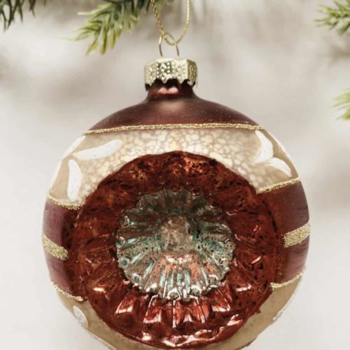 Julekule nostalgi rød d 8 cm