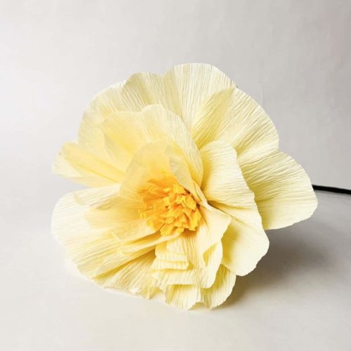 Papirblomst på stilk Gul
