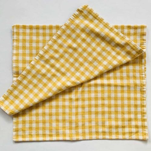 Løper vasket bomull gul