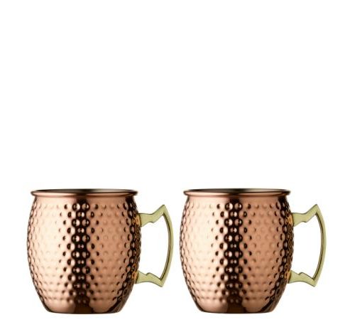 Lyngby Glas Moscow mule krus 55 cl 2 stk. Kobber