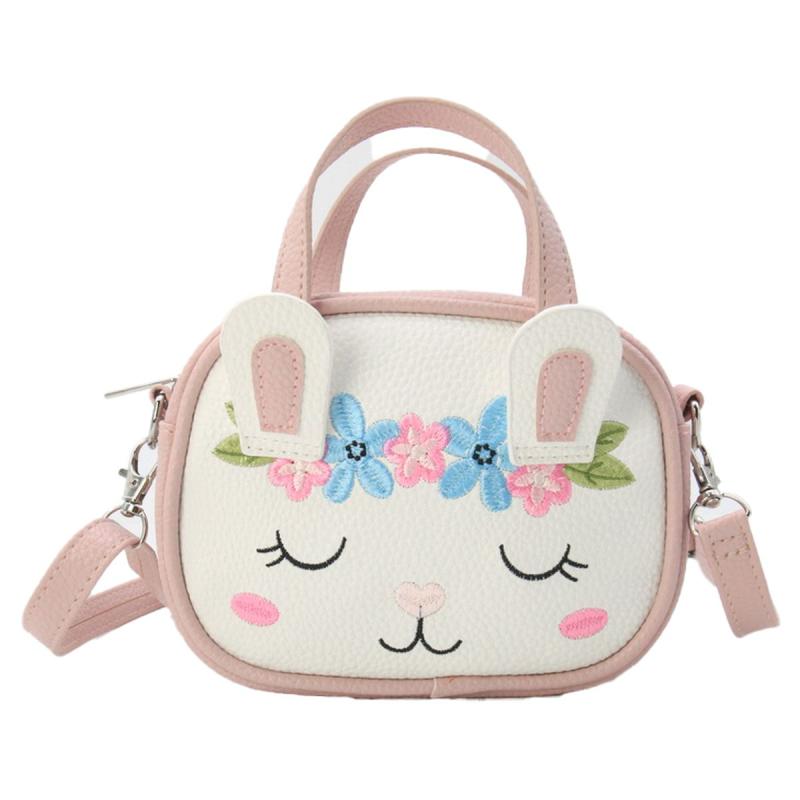 VESKE KANIN ROSA/HVIT M/HÅNDTAK TINKA PRETTY PURSE