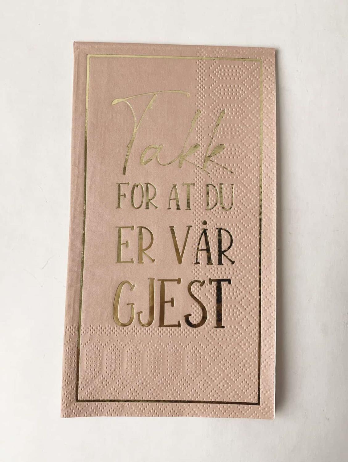 Serviett «Takk for at du er vår gjest»