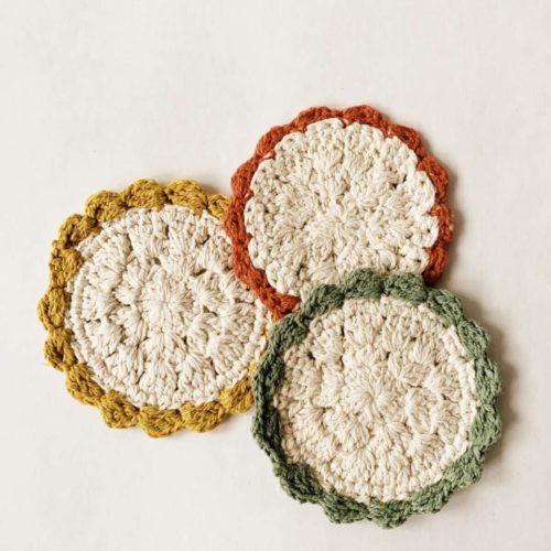 Koppunderlag heklet 6 stk.