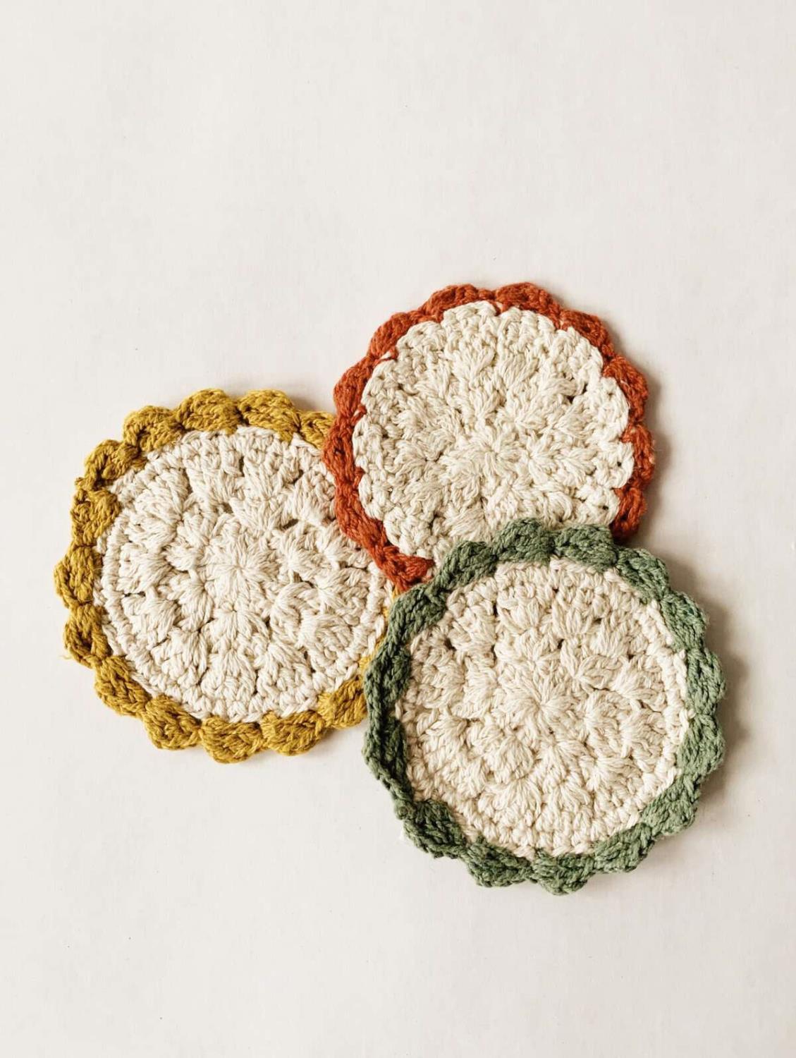 Koppunderlag heklet 6 stk.