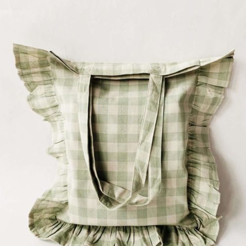 Veske rutet grønn